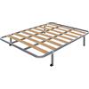 Cama express Rete Hades per letto da 120 x 190 cm, con set di gambe, struttura in legno e struttura in tubi di acciaio, ideale per camera da letto e camera della tua casa