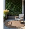 Hanse Home NORTHRUGS Liora - Tappeto rotondo e moderno, moderno, con design floreale, resistente alle intemperie e ai raggi UV, per balcone, terrazza, giardino, iuta, colore bianco, diametro 160 cm