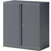 Bisley - Armadio a Due Ante Essentials, con 1 ripiano per 2 Ripiani, in Metallo, 634 Grigio Antracite, 47 x 91,4 x 100 cm