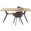 Kare Design Tavolo Downtown, Marrone, Rettangolare, Legno Massello Quercio, 4-6 Persone, Sala da Pranzo, Cucina, Sala Riunione, Studio, Stile Industrial, Scandi, Moderno, Naturale 180x90x78 (A/L/P)