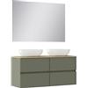 Baikal Duo, Legno Ceramica Vetro Melammina 16 mm, Verde Muschio, 60+60 cm
