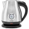 Huslog Bollitore Elettrico Retrò 1,7 L, 2200 W, in Acciaio Inox, con Indicatore di Temperatura, Bollitura Rapida, Base Girevole 360°, Spegnimento Automatico, Argento