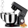 CHeflee Impastatrice Planetaria 1500W Robot da Cucina Multifunzione con 4,5 e 5,5 L Ciotola in Acciaio inox,10 Velocità,con Gancio per Mescolare,Gancio per Impastare Impastatrice Professionale(Nero)