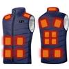 Generic Gilet riscaldato da uomo/donna ricaricabile tramite USB, 3 livelli di temperatura regolabili, gilet riscaldato 16 zone di riscaldamento, gilet riscaldato leggero (non power bank) per esterni, Blu, S