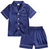 Generic Pigiami da Bambino per Bambine Set da Pigiama per Bambini in Raso di a Maniche Corte da Notte 2 Pezzi con Bottoni Classici da Loungewear Vestaglia per Damigelle