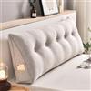 Treer Cuscino da Lettura per Letto Grande Triangolare Cuscino Schienale Divano Cuscino Lombare per Testiera Wedge Cuscino Cuscino di Supporto Cuscini per Poggialetto (80 * 50 * 20cm,Beige)
