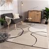 TT Home Tappeto da Salotto A Pelo Corto Moderno Morbido Peluche Design Astratto Ottica, Colore:Beige Chiaro Grigio, Dimensione:160x230 cm