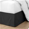 OMIREL Rivestimento per Giroletto Matrimoniale Vestiletto Matrimoniale Coprirete Singolo Gonna da Letto Plissettata in Poliestere Mantovana Giroletto,Nero,90 * 190+35cm