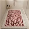 Surwin Tappetino da Doccia Antiscivolo, Tappetino da Bagno in Luffa PVC Morbida Tappeto Antiscivolo con Scarico Lavabile Asciugatura Rapida Tappetino da Doccia (Rosso,40x70cm)