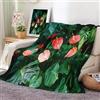 MIATCENRT Coperta Pile 150X200Cm, Anthurium Foglie Coperta Plaid Di Flanella Letto Matrimoniale, Copridivano In Microfibra Morbida, Coperta Termica Per Verde Giardino Divano Copriletto