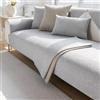 JUNLEBUYI Copridivano Cotone Lino Copri Divano Con Penisola Sinistra/Destra, Copri Braccioli Divano, Universale Moderno Copridivano Antiscivolo 4 3 2 1 Posti Per Soggiorno (70×120cm,Grigio 2#)