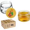 KADAX Piccoli vasetti per conserve da 250 ml, con coperchio, ermetici da regalare, mini barattoli per miele e spezie (10 pezzi, Winnie the Pooh)