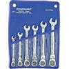 Silverline 675226 - Set di chiavi combinate a cricchetto, 6 pezzi