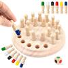 Wisplye Scacchi di Memoria in Legno, Montessori Memory Stick Scacchi Giochi da Tavola Gioco da Allenamento di Memoria Educativo Giocatto Regalo per Bambini dai 3 Anni e Adulti