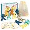 Jesustree Impilabile Blocchi, Giocattolo di Equilibrio in Legno con 10 Carte di Riferimento Fronte-Retro, Montessori Giochi, Giocattoli Educativi per 3 4 5 6 Bambini 18 Pezzi