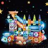 BINZKBB Costruzioni Magnetiche 144 Pezzi con Luci LED & Pista per Biglie - Gioco 3D Magnetico Educativo STEM per Bambini 5 6 7 8 10+ anni, Regalo Creativo Montessori