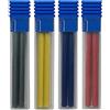 JOMPENS Set di portamina in metallo da 5,6 mm con clip metallico e 4 mine per costruzione, disegno, artigianato, schizzi artistici (4 colori)