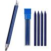 JOMPENS Set di matite meccaniche JOMPENS da 5,6 mm in metallo con clip, 4 mine per costruzione, disegno tecnico, fai-da-te, schizzi artistici (Blu)