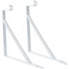 SEGNAYEN Staffe per mensole con supporto per asta per armadio, 28 x 26 cm, resistenti, colore bianco, per appendere mensole e aste, confezione da 2