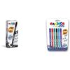 Carioca Oops Penne Nere | Set Penne Cancellabili Ricaricabili per Scuola e Ufficio con Cappuccio & Oops Penne Colorate| Set Penne Cancellabili Ricaricabili per Scuola e Ufficio con Cappuccio