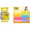 Post-It Ft510280868 Mini Foglietto Adesivo, Multicolore (Giallo/Rosa/Verde/Blu) & Segnapagina In Carta, 10 Colori Assortiti, 12.7 X 44 Mm, 50 Segnapagina Per Ogni Colore