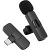 Bewinner K8+ Microfono Lavalier Wireless, Microfono Wireless Bluetooth Riduzione del Rumore, Plug & Play, USB C Microfono Lavalier per Registrazione, Vlog, Conferenza, Intervista