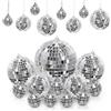 quiodok Argento Palla da Discoteca Sfere da Discoteca a Specchio Disco Ball per Decorazione Degli Argento Appeso Palla a Specchio Disco Ball per Feste Compleanno Matrimonio