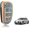 TOOMUME Cover Chiave TPU, Custodia Chiave Adatto per Audi A1 A3 A4 A5 A6 A8 Q2 Q3 Q5 Q7 R8 RS3 RS4 RS6 S3 S4 S6 C5 C6 B6 B7 TT TTS Seat Exeo 3R, Copri Chiavi Guscio Chiave Auto Telecomando - Flip Key