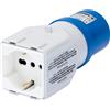 Gewiss Adattatore Industriale A Civile IP44 Spina 2P+T 16A 230V 1 Presa 2P+T Bivalante