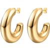 PROSTEEL Orecchino Cerchio Oro Oro 40mm Cerchi Orecchie Acciaio Inossidabile (Confezione Regalo)