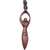 Drachensilber Collana con ciondolo a forma di dea, in legno, lunghezza: 7 cm, con corda di cotone nera.