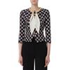ELISABETTA FRANCHI GIACCA IN CREPE STAMPA LOGO CON CATENA FOULARD - GIS7041E2 - nero