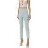 ELISABETTA FRANCHI PANTALONE DRITTO IN CREPE STRETCH CON PATTE - PA02841E2 - acqua