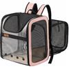 Kiepoar Trasportino Zaino Porta Animali Estensibile per Gatti Cani di Piccola Taglia 10kg, Borsa Grande a Rete Traspirante Trasparente 4 Ingresso per Viaggio Lungo e Breve Approvato Aereo Trasporto (Rosa)