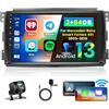 Inefala 9 Pollici Autoradio Android 15 per Mercedes-Benz Smart Fortwo 451 2005-2010 2 DIN Schermo (2+64GB) con Wireless CarPlay Android Auto FM RDS GPS Bluetooth WiFi Comandi al Volante