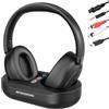 RETRADEKING Cuffie TV Senza Fili, Cuffie Senza Fili per Guardare la TV con Dock di Ricarica Trasmettitore, Cuffie TV Over-Ear Collega e Usa per Anziani, Cuffie Bluetooth da 50 Ore, Compatibili con Tutte le TV
