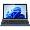 AWOW Tablet PC W-11 da 10,1 con Gen12 N100, 12 GB LPDDR5, 256 GB UFS, touchscreen e tastiera QWERTZ tedesca rimovibile, mini laptop 2 in 1 (senza penna)