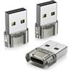 BASESAILOR Adattatore USB a USB C CarPlay 3Pezzi,Caricatore Auto Cavo Tipo C Femmina USBA Maschio,Convertitore USBC per Apple iPhone 17 17e Air 16 Pro Max,Samsung S26 A56,Non per iPad/Magsafe/HomePod