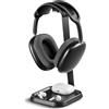 QinCoon Supporto per Cuffie, Porta Cuffie curvo con vassoio portaoggetti, Stand Headset da gioco di base per AirPods Max, Beats, Bose, Sennheiser, Sony e altri (nero)