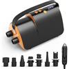 Accwork SUP Pompa elettrica 20PSI con display a LED - Pompa ad aria elettrica da 12 V per SUP, gommoni, materassi ad aria - Include 7 ugelli, gonfiaggio rapido e spegnimento automatico