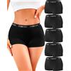FINETOO Boxer Donna Cotone Mutande Donna Cotone Mutande Boxer in Cotone Confortable Slip Donna Vita Media Intima Shorts