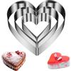 Luazvilkpsar 3 Pezzi Coppapasta di Cuore, Anello per Torte Acciaio Inossidabile Coppapasta Tondi Altezza 4.5 cm, Stampo per Torte Diametro 10/15/20 cm per Torte, Mousse, Pasticceria