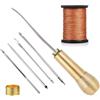 LDBKLGHJ Kit di Cucito Completo - Set di Strumenti per Cucire il Cuoio con Aghi e Filo, Ottimo per la Riparazione della Pelle e Scarpe - Kit di Riparazione Pelle