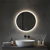 MYGIIVOVO Specchio da parete rotondo per bagno, con illuminazione, specchio da 50 cm con luce LED, interruttore touch e 3 colori dimmerabili