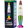 I-TOTAL® - Lampada lava LED con resistenza scalda cera, senza lampadina (CAMBIA COLORI base rainbow, cera bianca)