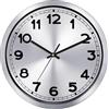 Plumeet Piccolo Orologio da Parete, Orologio da Parete a Batteria da 25cm con Cornice in Alluminio Argento, Orologi da Parete Silenziosi in Metallo, Cucina Decorativa Soggiorno Camera da Letto