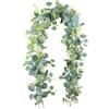 SHENRUZENG Ghirlanda di Eucalipto Artificiale 180cm, Eucalipto Artificiale Primavera Ghirlanda Verde Foglie di Pianta Artificiale Foglie Finte Realistiche per Decorazioni del Giardino Sfondo Muro Arco di Nozze