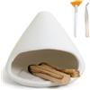 BEYLAB scultura in argilla Porta Palo Santo - Bruciatore di incenso in ceramica bastoncini legno, salvia e incenso coni - Ciotola per purificare l'energia Regalo artigianale per meditazione(Bianco)