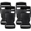 LABUYI 4 pezzi Fibbia zaino,Fibbia a scatto,Zaino fibbie in plastica,Fibbie a Scatto Doppie,Fibbia Zaino Rapido Regolabili,Fibbia a Clip per Zaino,per Cucito,Accessori,Borse(Nero,25mm)