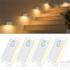 WILLED Luce Notturna, 4 Pezzi Lampada Notturna Sensore Movimento, Caricabile USB Luce Notturna Bambini con 3 Modalità (Auto/ON/OFF), per Scale, Camere da Letto, Cucina, Corridoio e Bagno
